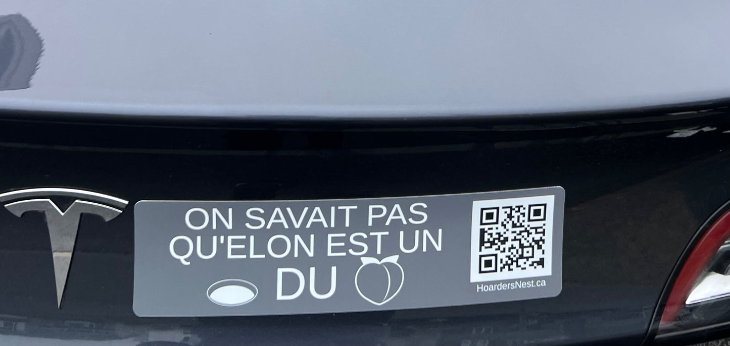 Aimant de voiture (Français) - On savait pas qu'Elon est un